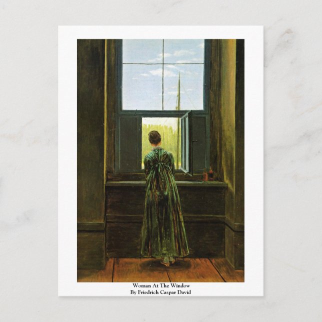 Postal Mujer en la ventana por Friedrich Caspar David (Anverso)