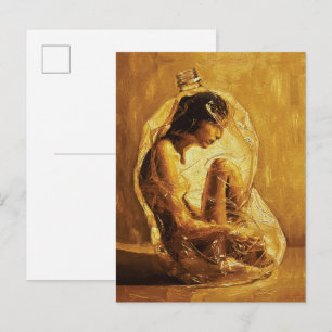 Postal Mujer en Plástico – Pintura al óleo