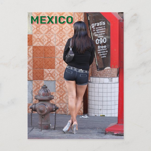 Postal Mujer En Tijuana, México (Anverso)