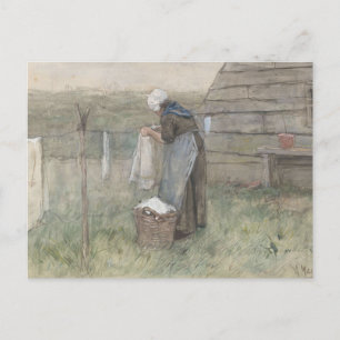 Postal Mujer en un tendedero por Anton Mauve