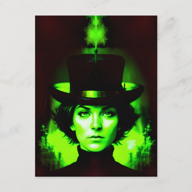 Postal Mujer en verde (Anverso)