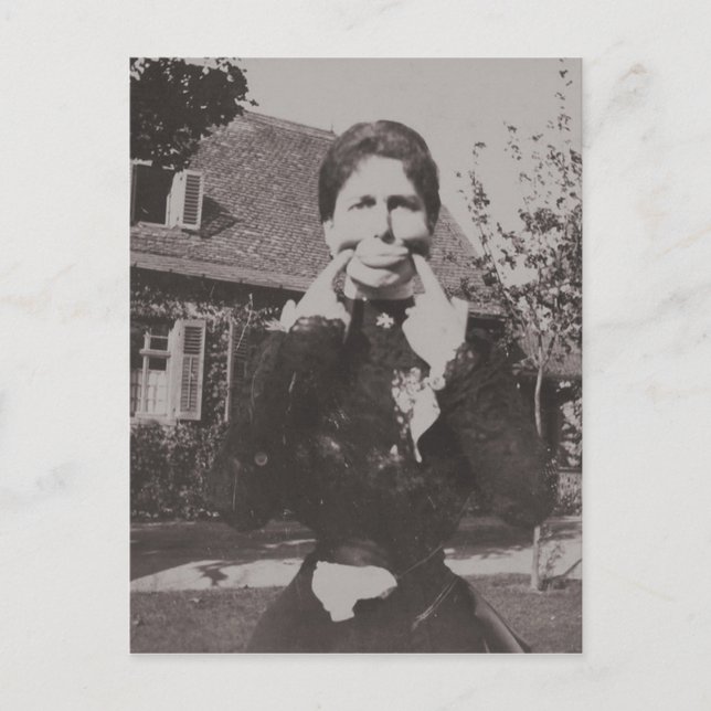 Postal Mujer fotográfica de la era de Silly Victorian hac (Anverso)