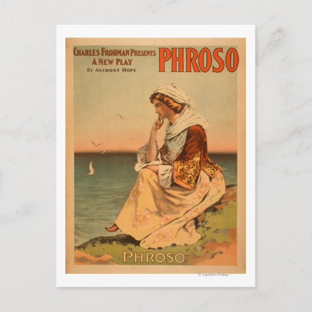 Postal Mujer Froso en Poster teatral de playa (Anverso)