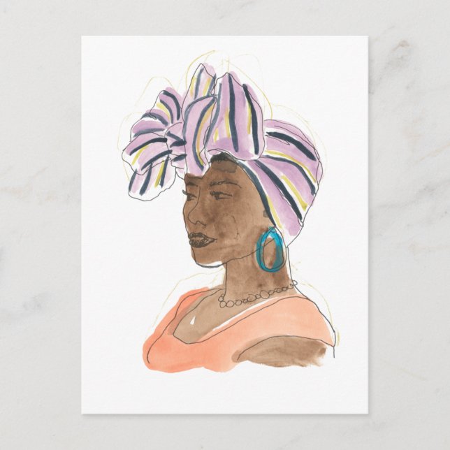 Postal Mujer fuerte y bella (Anverso)