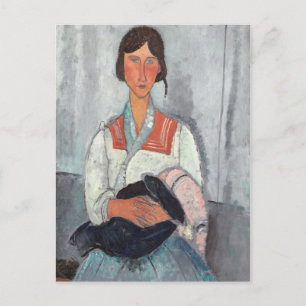 Postal Mujer gitana con Baby, 1919 (aceite en lona)