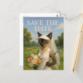 Postal Mujer golfista Save the Date Novia Despedida de so