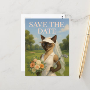 Postal Mujer golfista Save the Date Novia Despedida de so