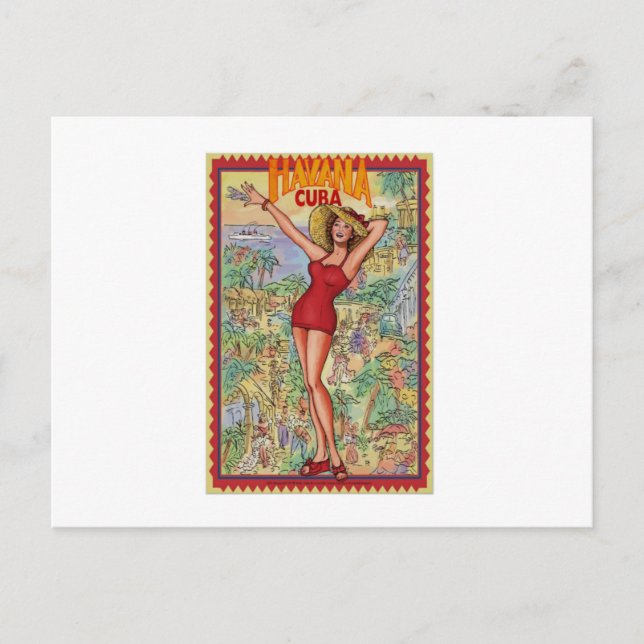 Postal Mujer Habana: Vintage Cubano La Habana (Anverso)