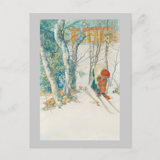 Postal Mujer haciendo esquí - Skidloperskan (Anverso)