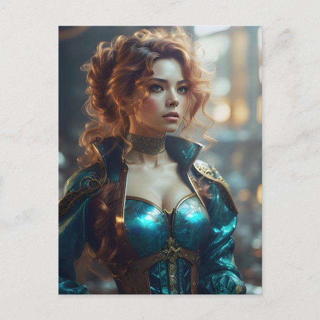 Postal Mujer hermosa (Anverso)