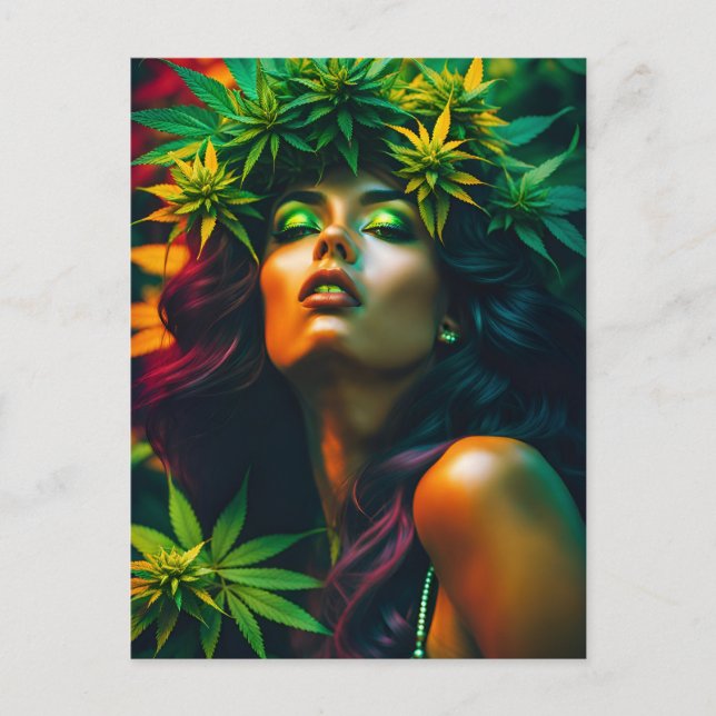 Postal Mujer hermosa de la mala hierba (Anverso)