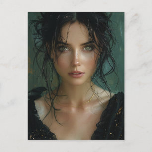 Postal Mujer hermosa en negro