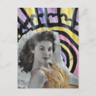 Postal Mujer impresionante en 1939 en el arte de collage