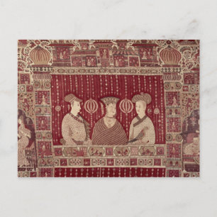 Postal Mujer india con comerciantes europeos, Madras