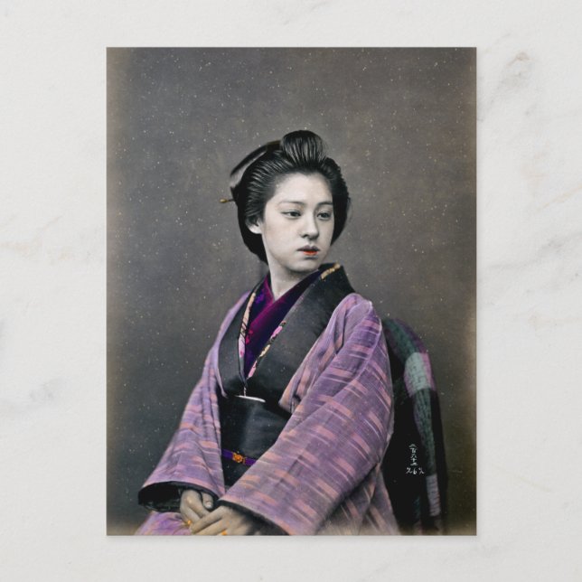 Postal Mujer japonesa de 1870 (Anverso)