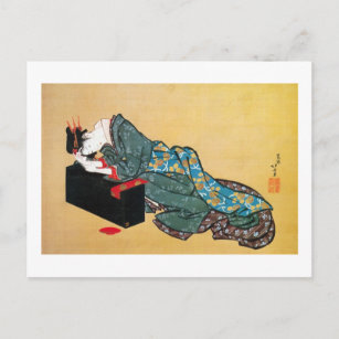 Postal Mujer japonesa geisha, Hokusai, Ukiyo-e