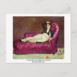 Postal Mujer Joven Con Disfraz Español De Manet Edouard