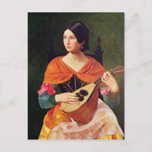 Postal Mujer joven con un mandolín, 1845-47