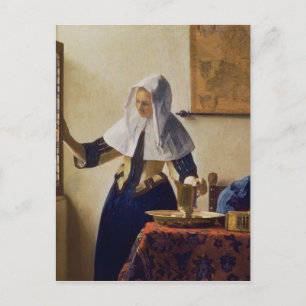 Postal Mujer joven con un salto de agua, c.1662