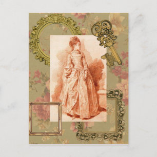 Postal Mujer joven de pie