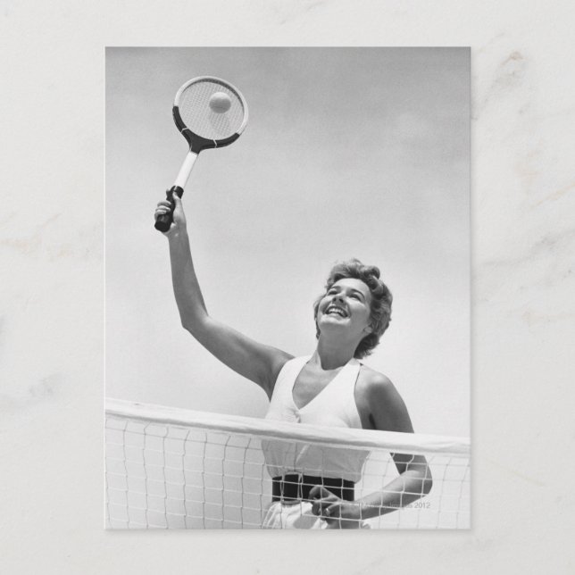 Postal Mujer jugando al tenis 2 (Anverso)
