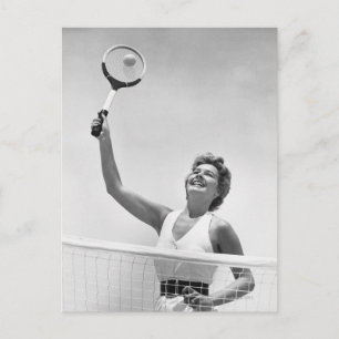 Postal Mujer jugando al tenis 2