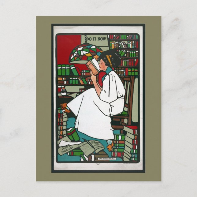 Postal Mujer leyendo (Anverso)