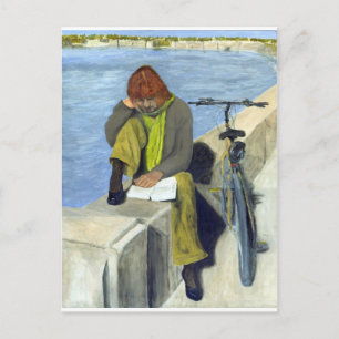 Postal Mujer leyendo