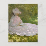 Postal Mujer leyendo el Monet de Springtime<br><div class="desc">Springtime 1872,  Museo de Arte Walters</div>