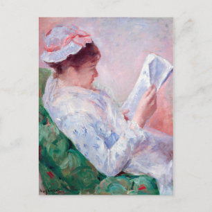 Postal Mujer leyendo, Mary Cassatt