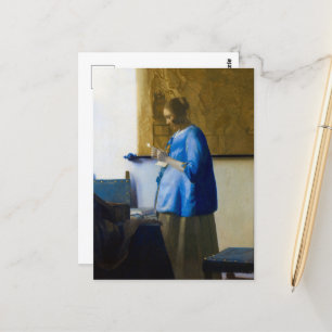 Postal Mujer leyendo una carta, 1664 de Johannes Vermeer
