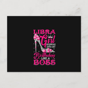 Postal Mujer Libra Chica Entrando En Mi Cumpleaños alto h