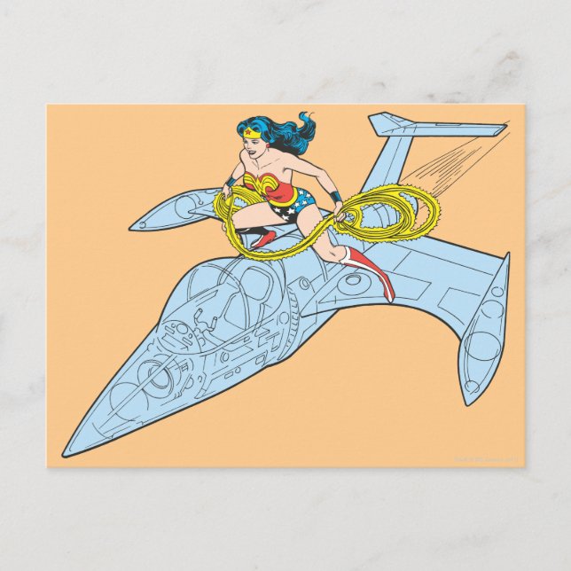 Postal Mujer Maravilla en la nave espacial (Anverso)