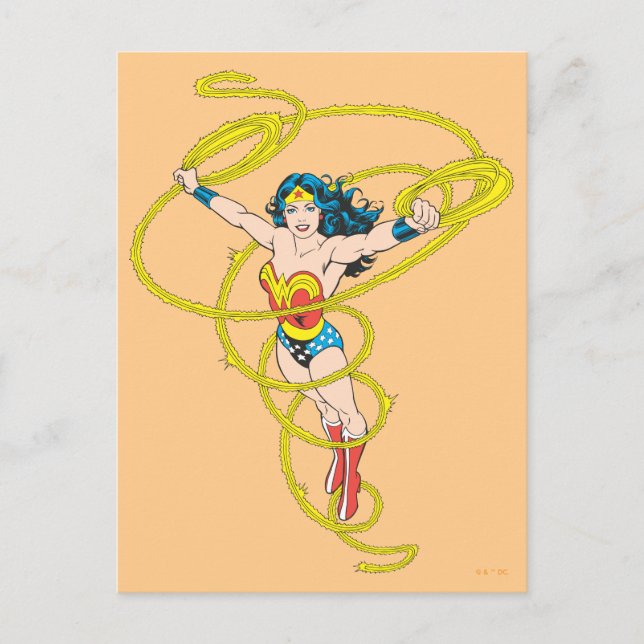 Postal Mujer Maravilla en Lasso (Anverso)