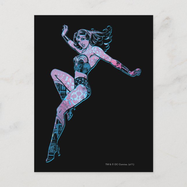 Postal Mujer Maravilla La Posa Colorida (Anverso)