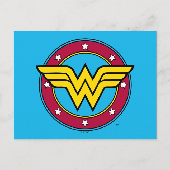 Postal Mujer Maravilla | Logo Círculo y Estrellas (Anverso)