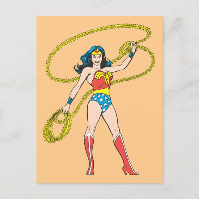 Postal Mujer Maravilla parada con Lasso (Anverso)