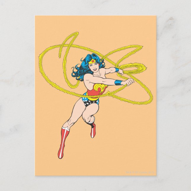 Postal Mujer Maravilla sostiene Lasso 1 (Anverso)