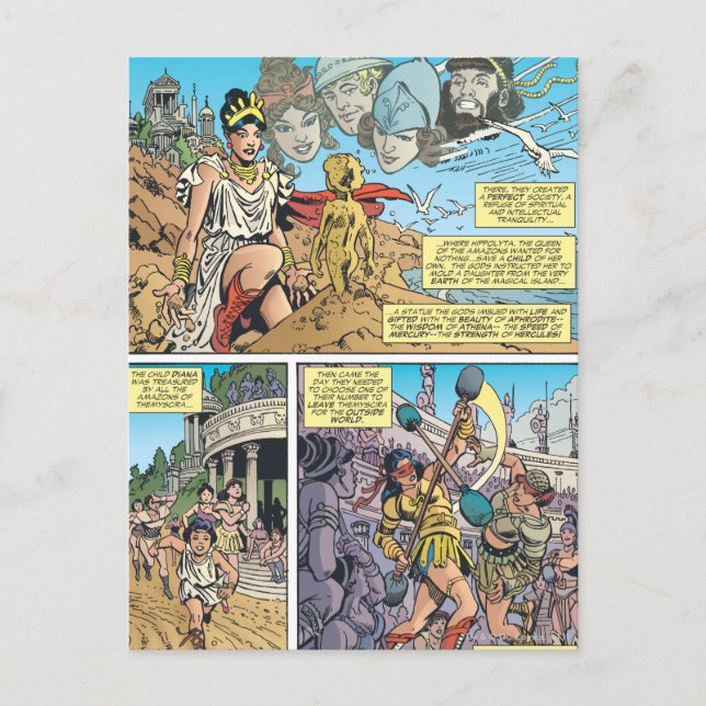 Postal Mujer Maravilla Themyscira (Anverso)
