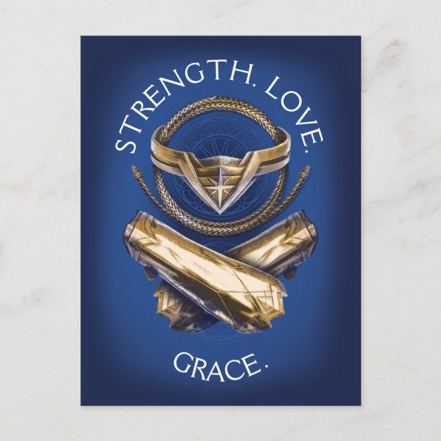 Postal Mujer Maravilla Tiara, Lasso y Pulseras (Anverso)