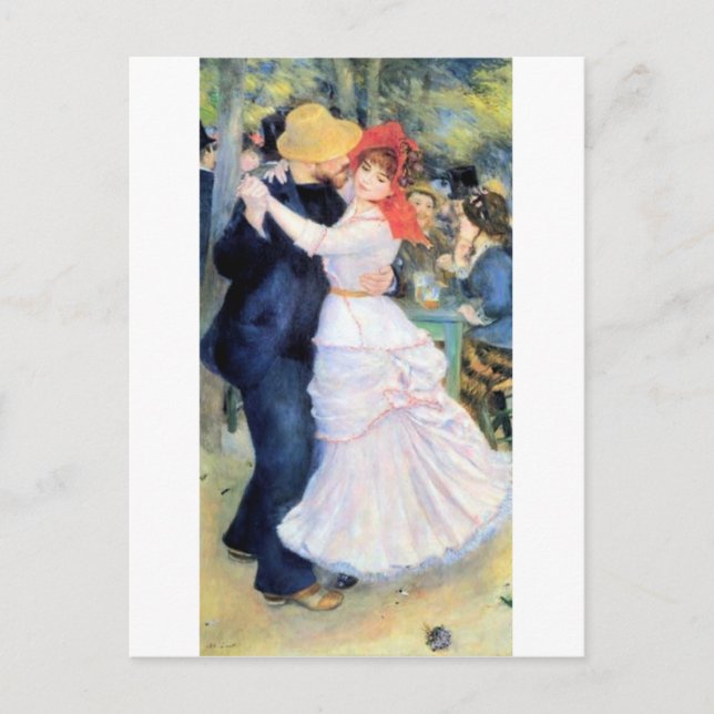 Postal Mujer masculina bailando pintura renoidal (Anverso)