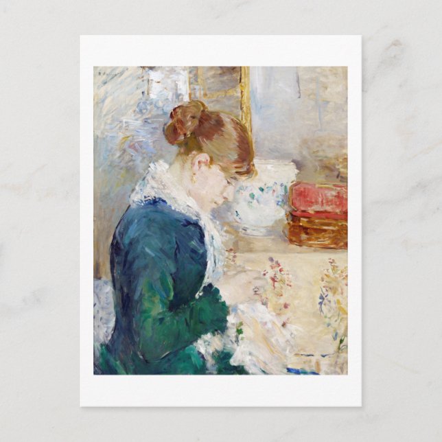 Postal Mujer masticando, Berthe Morisot (Anverso)