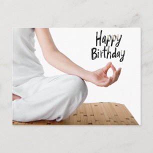 Postal Mujer Meditación Yoga Feliz Cumpleaños