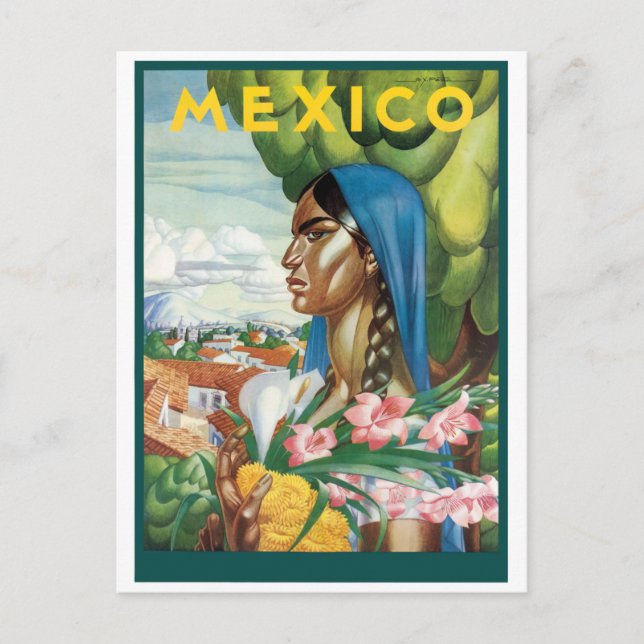 Postal Mujer nativa mexicana (Anverso)