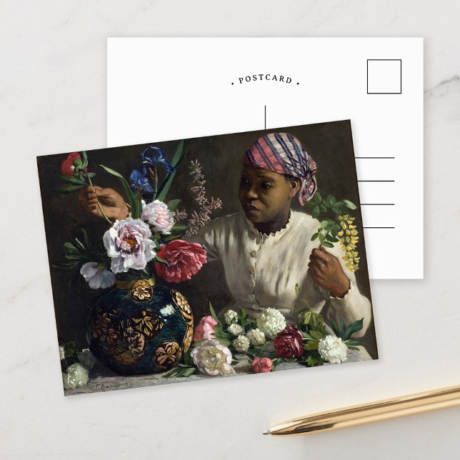 Postal Mujer negra con peones | Fré dé ric Bazille (Subido por el creador)