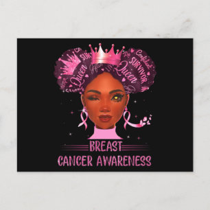 Postal Mujer Negra En Octubre Usamos Cáncer De Mama Rosa