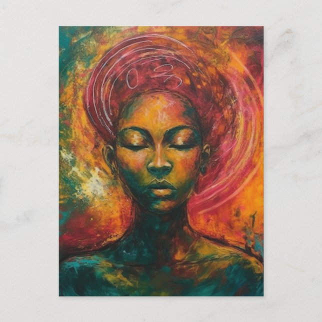 Postal Mujer negra hermosa (Anverso)