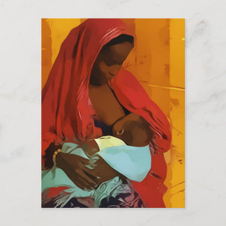 Postal mujer negra lactante