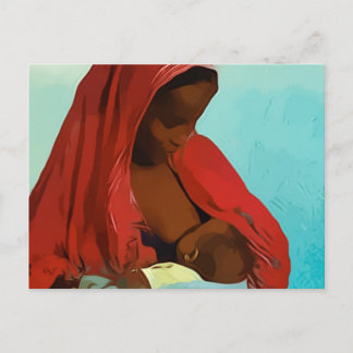 Postal mujer negra lactante
