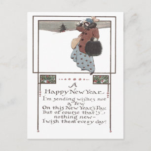 Postal Mujer Nieve Holly